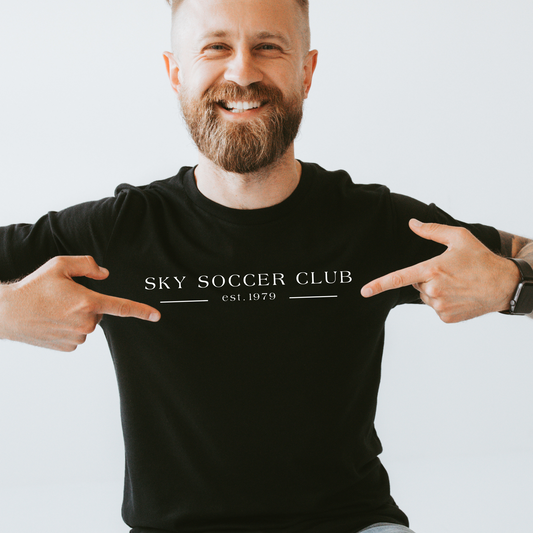 Men's Black SKY Soccer Simple T-Shirt